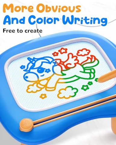 Magnetic Drawing Board Toddlers Toys for 1 2 Year Old Boys - Preschool Education Learning Toys for 12-18 Month Baby - Doodle Pad Birthday Gifts Presents for Kids Age 1-3 - Blue - Image 5