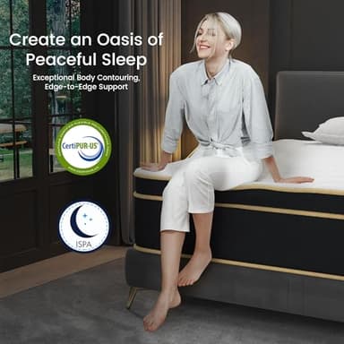 LETMOON Firm King Size Mattress, 12 Inch Gel Memory Foam Hybrid Mattress King Bed in a Box, Pressure & Pain Relief, Individual Pocket Spring, Edge Support, CertiPUR-US - Image 7