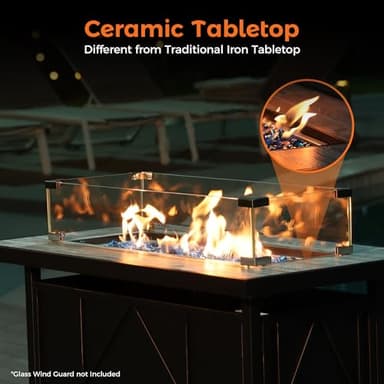 BALI OUTDOORS Fire Pit Table Propane Gas Firepit Rectangular Fire Table 42In 60,000 BTU for Outside Patio Backyard Deck Balcony - Image 5