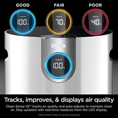 Shark Air Purifier for Home Large Room, Clean Sense Technology, HEPA Air Filter, 1000 Sq Ft, Kitchen, Filters Smoke, Captures 99.98% of Particles, Pet Dander, Pollutants, Dust, Allergens, HP201 - Image 8