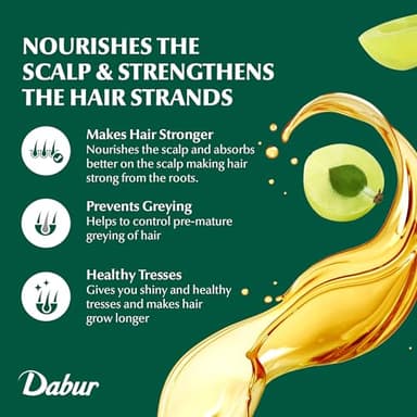 Dabur Amla Hair Oil - Nourishing Indian Oil for Men & Women, for Healthy, Moisturized Hair and Scalp (300ml) - Image 4