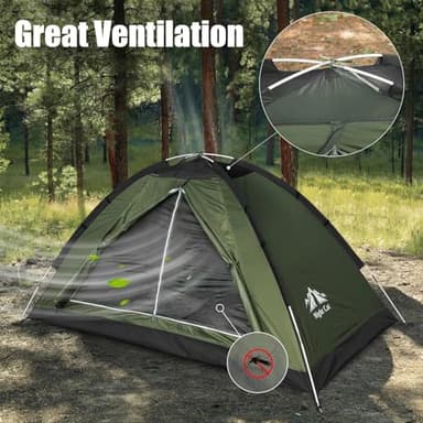 Night Cat Backpacking Tent for One 1 to 2 Persons Lightweight Waterproof Camping Hiking Tent for Adults Kids Scouts Easy Setup Single Layer 2.2x1.2m - Image 6