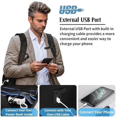 Camouflage Business Backpack for Men, Tech-Savvy Laptop Backpack with USB Charging Port and Ergonomic Design, 40L Water Resistant Anti Theft Travel Work College Backpack Fits 17.3 Inch Notebook - Image 6