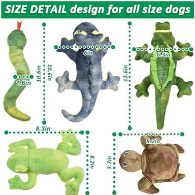 LECHONG Stuffed Animal Dog Toys, 5 Pack Tough Squeaky Dog Toys, Plush Toys Assortment, Great Value Pet Toys Bundle, Woodland Series Chew Toys for Large Medium and Small Dogs Puppy Pet Toys - Image 6