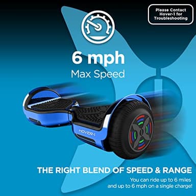 Hover-1 Chrome Electric Self Balancing Hoverboard with 6 mph Max Speed, Dual 200W Motors, 6 Mile Range, and 6.5” Wheels Electric Hoverboard - Image 4