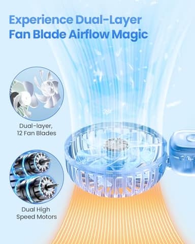 AMACOOL Handheld Fan Foldable, 5000mAh Rechargeable Hand Fans with Powerful Cooling, 4 Speeds, LED Display, Portable Fan for Travel,Concerts,Makeup,Lash,Outdoor Events,Gifts Women - Image 2