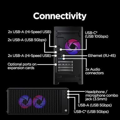 Lenovo Legion Tower 5i – AI-Powered Gaming PC - Intel® Core Ultra 7 265F Processor – NVIDIA® GeForce RTX™ 5060 Ti Graphics – 16 GB Memory – 1 TB Storage – 3 Months of PC GamePass - Image 8