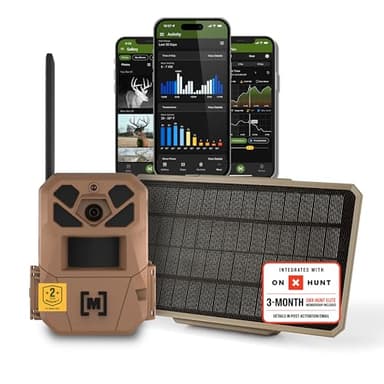 Moultrie Edge 3 Cellular Trail Camera with 3.4W Solar Kit - 40MP HD Photo Capture - 1080p Low-Glow Flash - GPS - Multi-Carrier Auto-Connect - Built-in Memory - 0.5s Trigger Speed - AI Buck Detection - Image 1