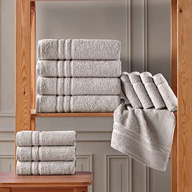 Hawmam Linen Ice Silver Bath Towels 4 Pack Soft and Absorbent, Premium Quality Perfect for Daily Use 100% Cotton Towel 600 GSM - Image 5