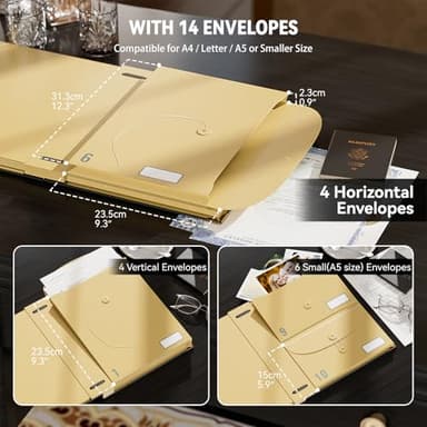 ABC life Important Document Organizer, Customized Expanding File Folder for Important Papers, Letters, Birth Certificates, Emergency Binder, Photos, Passports, Black - Image 3