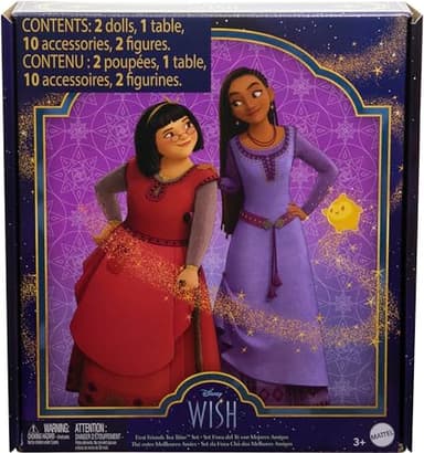 Mattel Disney Wish Toys, Best Friends Tea Time Playset with Asha & Dahlia of Rosas Dolls, 2 Figures, 1 Table & 10 Accessories, Inspired by the Movie - Image 6