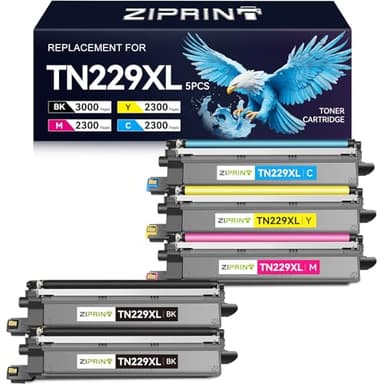 TN229XL TN229 Toner 5 Pack Compatible Replacement for Brother TN229 TN229XL Toner Cartridges for Brother MFC-L3780CDW HL-L3280CDW MFC-L3720CDW HL-L3220CDW HL-L3300CDW HL-L3295CDW Printer - Image 1