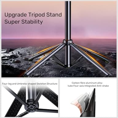 Auto Face Tracking Selfie Stick Tripod for iPhone with Light,360 Rotation That Follows Your Movement,70.9" Phone Camera Tripod Stand with Remote for Content Creator Vlog Live Stream Video Recording - Image 3