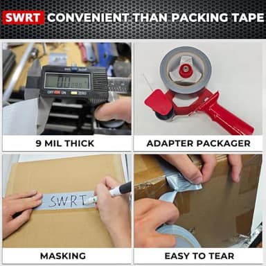 SWRT 24-Pack 9 Mil Silver Heavy Duty Duct Tape Strong Adhesive, 2 Inch x 720 Yd Duct Heavy Duty Waterproof All Weather Gray Duct Tape No Residue Sealing & Patching for Indoor&Outdoor Repair - Image 7