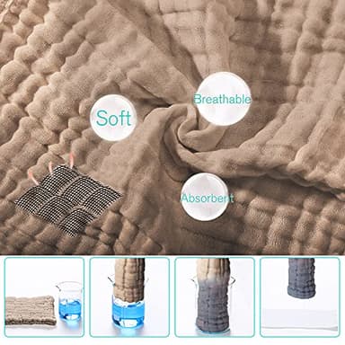 Yoofoss Muslin Burp Cloths for Baby 10 Pack 100% Organic Cotton Baby Washcloths for Boys Girls Large 20''X10'' Super Soft and Absorbent Brown - Image 4