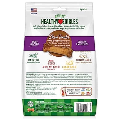 Nylabone Healthy Edibles Natural Dog Chews Long Lasting Roast Beef & Chicken Flavor Treats for Dogs, Small/Regular (12 Count) - Image 8