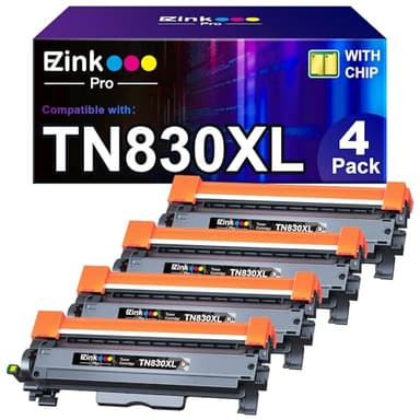 E-Z Ink Pro TN830 TN830XL Compatible Toner Cartridge Replacement for Brother TN830XL Toner Cartridge Compatible with Brother HL-L2460dw DCP-L2640DW HL-L2405W MFC-L2820DW HL-L2420DW Printer (4 Pack) - Image 1