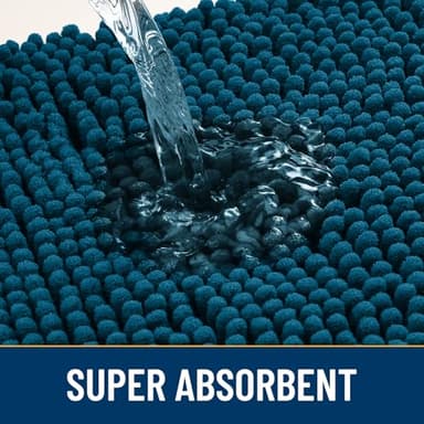 Smiry Dog Door Mat for Muddy Paws 36x24, Absorbs Moisture and Dirt Doormat, Non-Slip Washable Quick Dry Chenille Front Door Mat Indoor Entrance, Entryway Carpet for Inside Floor, Atlantic Blue - Image 4