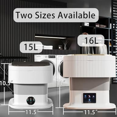 SAZCIS Portable Washing, 15 L 60W Portable Washer, 3 Modes Wash Machine for Underwear, Baby Clothes, Sock, Suitable for Apartments, Travel, Hotels, Camping and RV (Purple) - Image 7