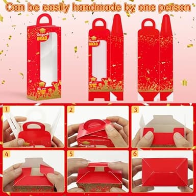 JOPHMO 24pcs Graduation Party Favor Gift Boxes, Graduation Cap Candy Treat Box Goodie Bag Graduation Centerpieces for Tables Congrats Grad Prom Gift Boxes for Graduation Decorations Party Favor(Red) - Image 5