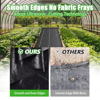 Weed Barrier Fabric Heavy Duty, 2.6FT x 100FT Thicken Garden Landscape Fabric Weed Mats, Plastic Weed Control Garden Cloth, Woven Geotextile Fabric for Garden Beds, Underlayment, Commercial Driveway - Image 6