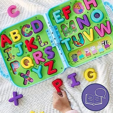 Peppa Pig Peppa’s Alphabet Case, ABC Learning Toys, Puzzle Preschool Games for Classroom, Back to School Gifts for Kids, Ages 3+ - Image 7