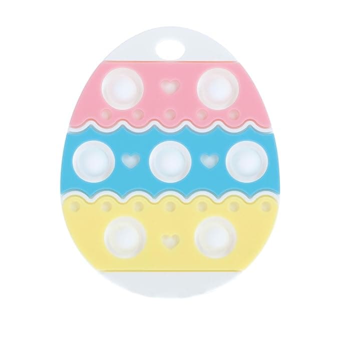 Nuby Easter Egg Popper Teether – Soft Silicone Teething Toy for Babies, 3+ Months, Sensory Pop Bubbles, Easy Grip Design - Image 1