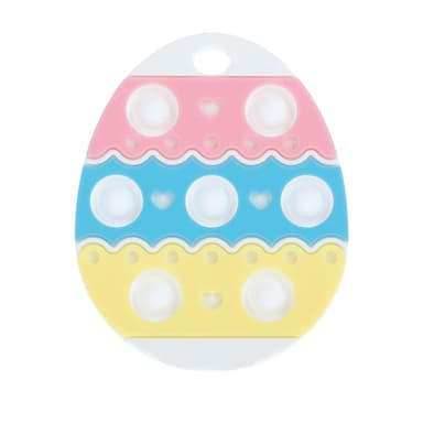 Nuby Easter Egg Popper Teether – Soft Silicone Teething Toy for Babies, 3+ Months, Sensory Pop Bubbles, Easy Grip Design - Image 1