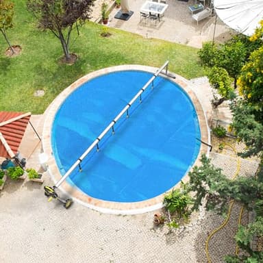 VINGLI 12Mil Solar Pool Heater 24FT Round Solar Blanket-Heavy Duty Solar Pool Cover for Above Ground Pool-Solar Heater for Inground Pool, Blue (24') - Image 2