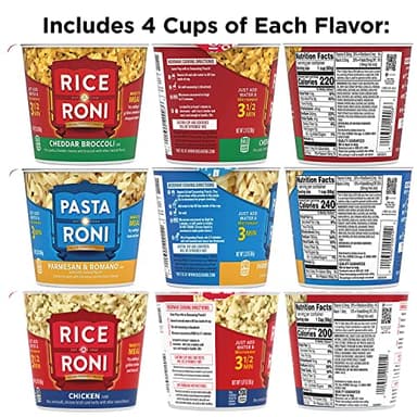 Rice-A-Roni Cups Individual Cup, 3-Flavor Variety Pack, 2.25 Oz (Pack of 12) - Image 2