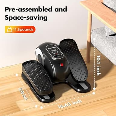 Under Desk Elliptical Machine, Leg Exerciser as Seen on TV While Sitting for Senior with Remote Control, Portable & Quiet Pedal Exerciser with 12 Adjustable Speed, Black - Image 7