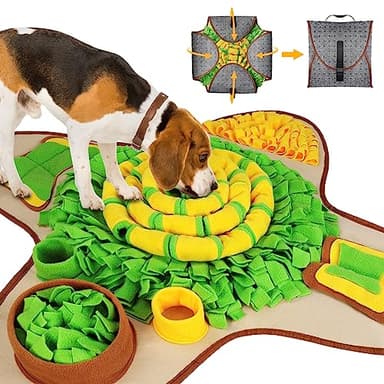HOPET Snuffle Mat for Dogs Large Breed, 28.3''x28.3'' Interactive Puzzle Dog Food Mat, Easy to Clean, Durable, Mental Stimulation & Slow Feeding Game for All Breeds - Image 1