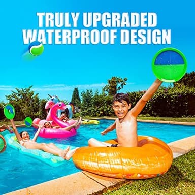 EVERICH Upgraded Toss and Catch Ball Game Set, Outdoor Games for Kids Outdoor Toys Yard Games, Beach Pool Toys for Adults Family 4 Paddles 4 Balls, Great Gifts for Boys Girls 3 4 5 6 7 8-12 Years Old - Image 6