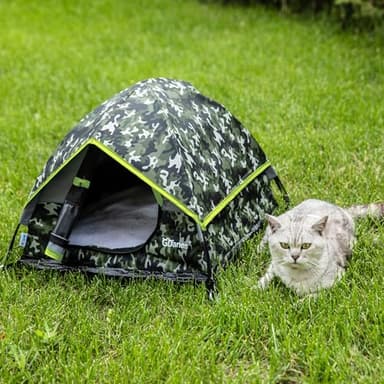 GDanes Camouflage Cat Tent, Portable Pet Cat House with Soft Pad, Cat Cave, Dog House for Small Medium Dogs and Rabbits - Image 7