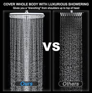 High Pressure Rain Shower Head: Upgrade Shower Heads with Handheld Spray Combo with Fixed Showerhead and 10 Sprays Handheld Shower Head, Detachable Shower head Built-in Magnetic Docking and Power Jets - Image 4
