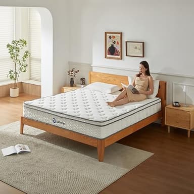 Selene Bedding Full Size Mattress, 12 Inch Mattress Full with Pocket Spring and Memory Foam for Pressure Relief, Motion Isolation, Edge Support, Medium Firm Mattress in a Box, CertiPUR-US, White - Image 7