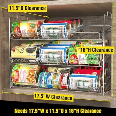 Deco Brothers Stackable Can Rack Organizer for Kitchen and Pantry, Holds Upto 36 Cans, Chrome Finish - Image 4