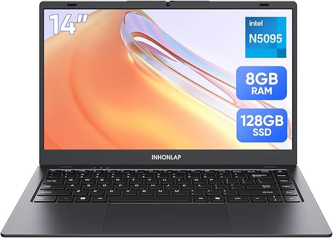 Laptop for Student, Home and Business, Quad-Core N5095 Processor, 2.9GHz, 8GB RAM, 128GB SSD, 1TB Expandable, 14 Inch Laptop Computer, WiFi 5, BT 5.0, USB 3.0 - Image 1
