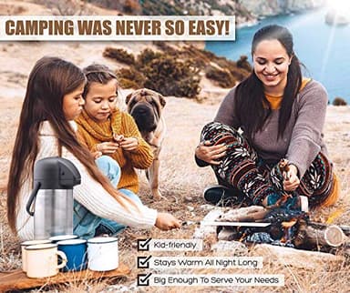 Coffee Carafe for Keeping Hot - 102oz/3L Airpot Coffee Dispenser with Pump - Insulated Stainless Steel Hot Beverage Dispenser for Parties - Thermal Carafe for Hot Drinks Water Tea Chocolate - Image 5
