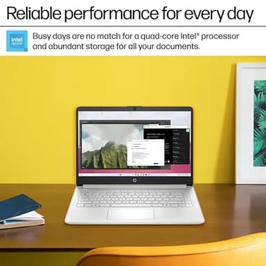 HP 2025 14 inch Everyday Laptop Computer for Student & Business - AI-Powered 1-Y Office 365 • Intel Quad-Core CPU • Ultra-Light • 16G RAM • 384G Storage (128G UFS+256G SD Card) • Win 11 Pro • Silver - Image 2