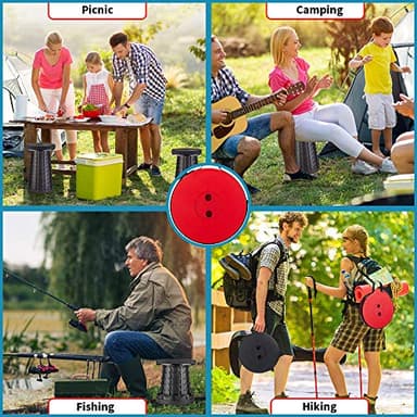 Boreeman Upgraded Folding Stool Lightweight Yet More Sturdy with Load Capacity 400lbs Portable Collapsible Stool for Camping Fishing Hiking BBQ (Black) - Image 7