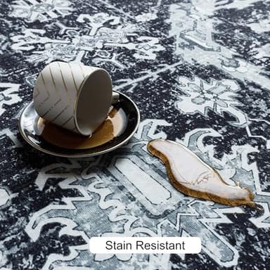 4x6 ft Washable Area Rug, Non-Slip Indoor/Outdoor, Black & White Boho Design for Kitchen, Patio, Office, Entryway, Kids Room, and Runner Rugs - Image 6