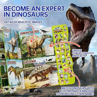 Dinosaur Toys for Kids 3-5 Dinosaur Book with Sounds 30 Species Names & Realistic Sounds InteractiveToys for Boys Girls Kids 2 3 4 5 6 7 Year Old Dinosaur Toys Gifts(Dinosaur Book) - Image 3