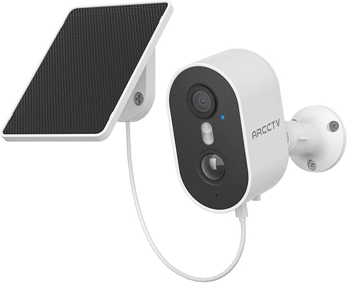 Security Camera Wireless Outdoor, 4MP Recharge Battery Powered WiFi Camera with Solar Panel, Motion Detection, Color Night Vision, 2-Way-Audio, 2.4G/5G Dual Band WiFi - Image 1