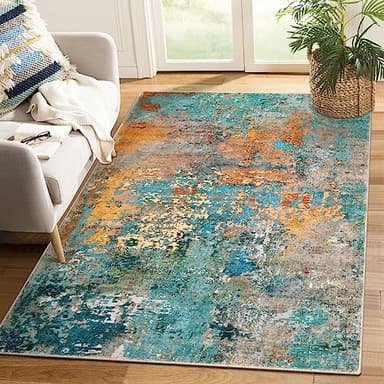 Lahome Modern Abstract Area Rugs 5x7, Large Washable Rugs for Living Room Bedroom Non Slip, Colorful Indoor Floor Carpet for Dining Room Apartment Dorm Kids Nursery Home Decor - Image 7