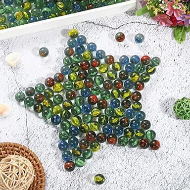 CHUKEMAOYI 400 pcs Color Mixing Glass Marbles ,9/16 inch Bulk for Kids Marble Games,DIY and Home Decoration - Image 3