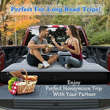 hufaut Camping Pickup Truck Bed Air Mattress Thicken Sleeping Pad for 5.5-5.8Ft Full-Size Short Truck Beds Outdoor Camping Car Travel(Grey) - Image 5