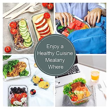 VERONES 10 Pack Glass Meal Prep Containers, Airtight Glass Lunch Containers, Stackable Glass Food Storage Containers Set with Lids,Exclusive of BPA,for Microwave, Oven, Freezer & Dishwasher,Grey - Image 7