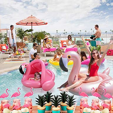 Baby Pool Float with Canopy,Flamingo Inflatable Swimming Ring,Infant Pool Floaties Sunshade Toys for Baby Girls Boys Toddlers Pink - Image 3