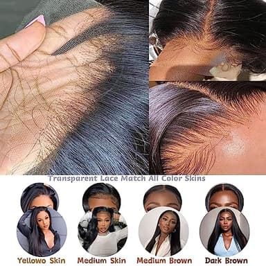 tobasew 13x6 Straight Lace Front Wigs Human Hair HD Transparent Lace Frontal Human Hair Wigs for Women Glueless Wigs Human Hair Pre Plucked 34 Inch - Image 4